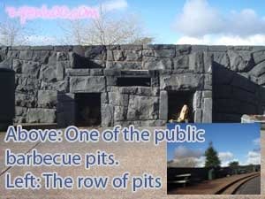 Open-air barbecue pits