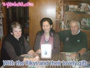 With the Rikys and their lovely gift
