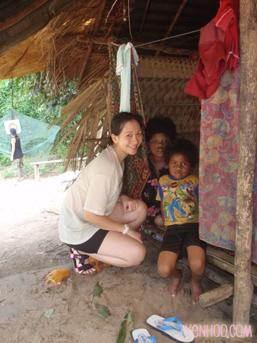 Me with some of the children in the Orang Asli village