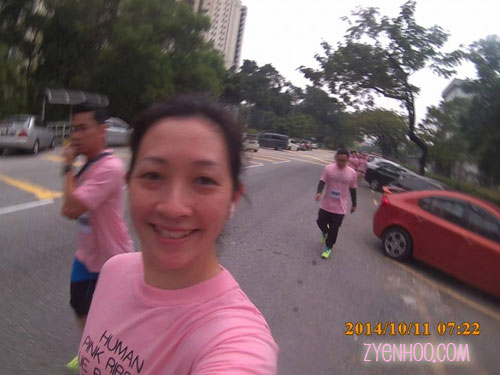 Selfie during the run. I'm testing ou t my brand new sports cam as I'm running.