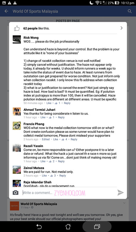 Some of the comments made on the Facebook announcements by irate registrants